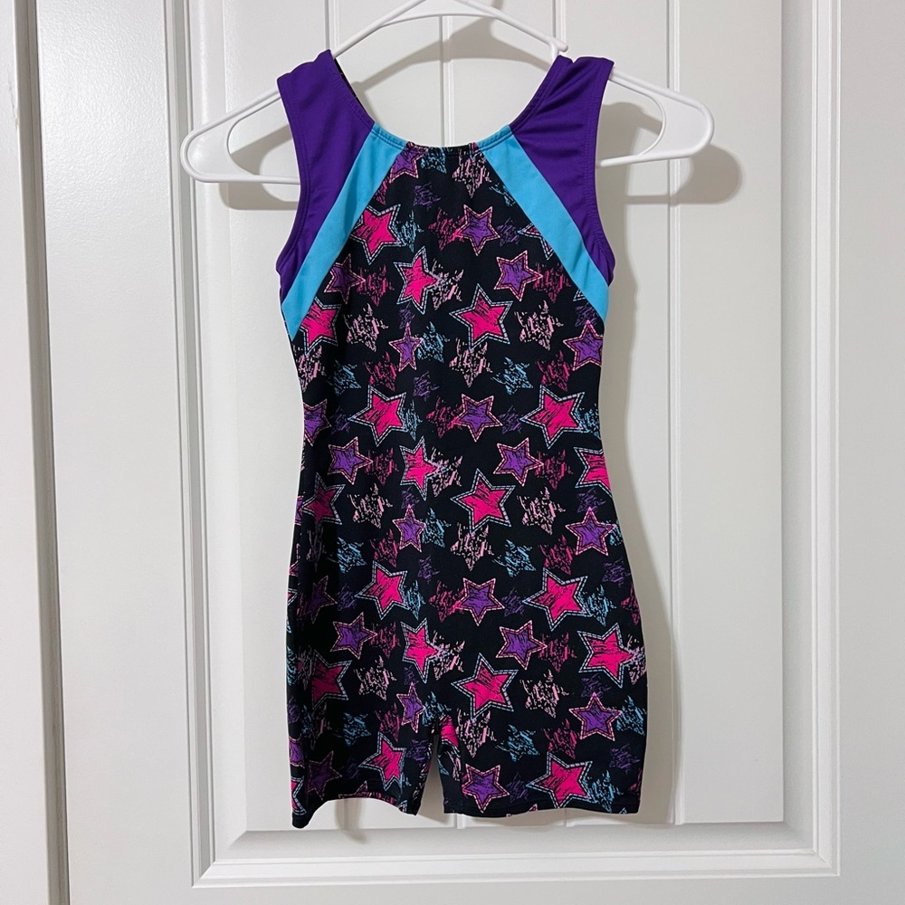 Colorful Star Patterned Gymnastics Leotards
